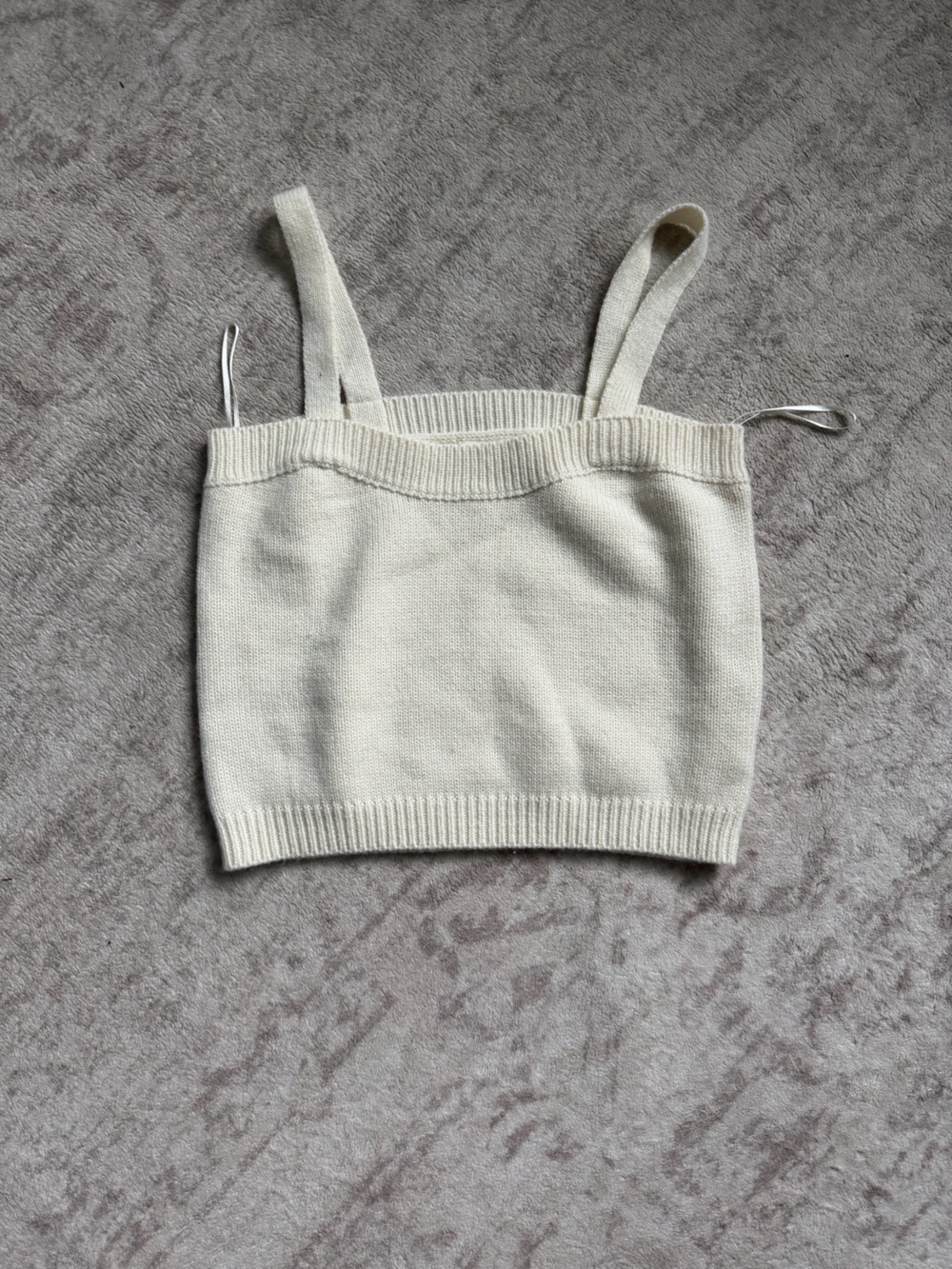 Dreamers By Debut Cream Knit Tank Top Sweater